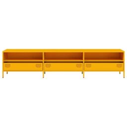 Berkfield Home TV Cabinet Mustard Yellow 202x39x43.5 cm Cold-rolled Steel - thumbnail 4