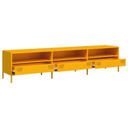 Berkfield Home TV Cabinet Mustard Yellow 202x39x43.5 cm Cold-rolled Steel - thumbnail 5