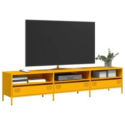 Berkfield Home TV Cabinet Mustard Yellow 202x39x43.5 cm Cold-rolled Steel - thumbnail 1