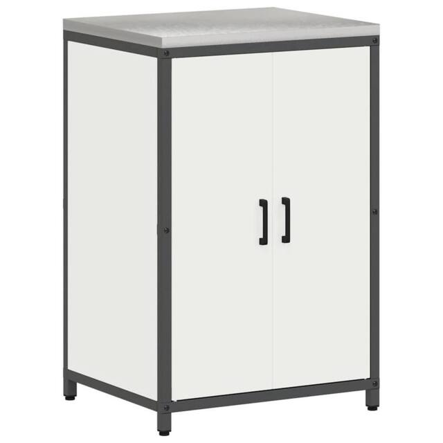 Berkfield Home Kitchen Storage Cabinet with Shelf with Storage with Door White Steel - image 1