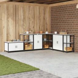 Berkfield Home Kitchen Storage Cabinet with Shelf with Storage with Door White Steel - thumbnail 2