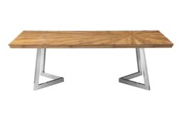 Orsina Elegant Design Coffee Table, Sculptural Base Coffee Table For Bedroom, Durable Decorative Coffee Table in Silver