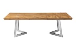 Orsina Elegant Design Coffee Table, Sculptural Base Coffee Table For Bedroom, Durable Decorative Coffee Table in Silver - thumbnail 6