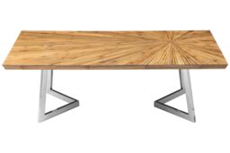 Orsina Elegant Design Coffee Table, Sculptural Base Coffee Table For Bedroom, Durable Decorative Coffee Table in Silver - thumbnail 2