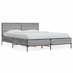 Berkfield Home Bed Frame without Mattress Grey Sonoma 120x200 cm - Size: Small Double - thumbnail 2