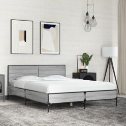 Berkfield Home Bed Frame without Mattress Grey Sonoma 120x200 cm - Size: Small Double - thumbnail 1
