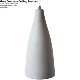 Loops Concrete Ceiling Pendant Light 240V Modern Retro Grey Hanging LED Kitchen Lamp - thumbnail 2
