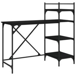 Berkfield Home Computer Desk with Shelves Black 120x47x109 cm - Size: 120 x 47 x 109 cm - thumbnail 6