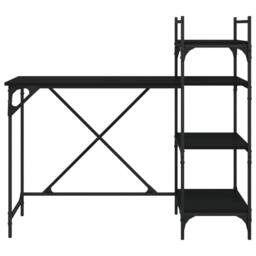 Berkfield Home Computer Desk with Shelves Black 120x47x109 cm - Size: 120 x 47 x 109 cm - thumbnail 4