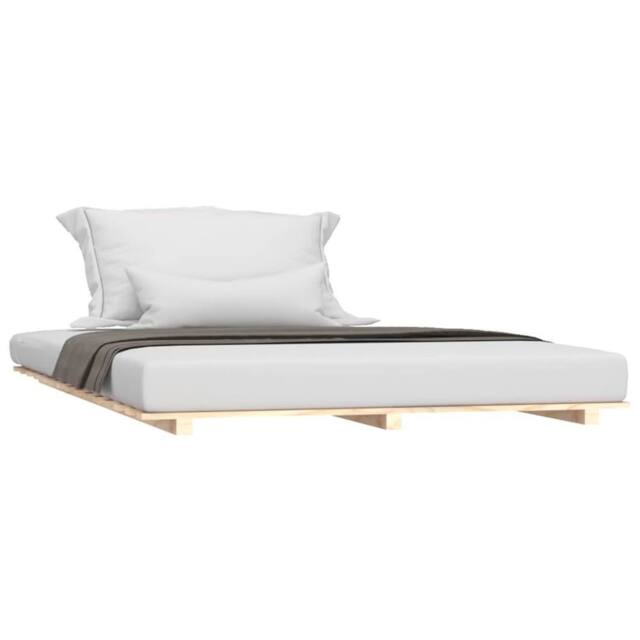 Berkfield Home Beautiful Bed Frame 120x200 cm Solid Wood Pine in Natural - Size: Small Double - image 1