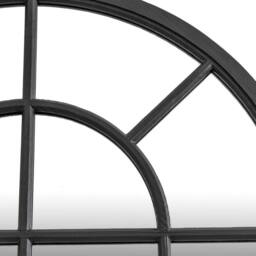 Lemon Pavilion Furniture and Decor Black Wood Arched Window Mirror - Glass - L2 x W135 x H90 cm - Black - thumbnail 3
