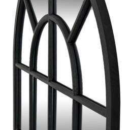 Lemon Pavilion Furniture and Decor Black Wood Arched Window Mirror - Glass - L2 x W135 x H90 cm - Black - thumbnail 2
