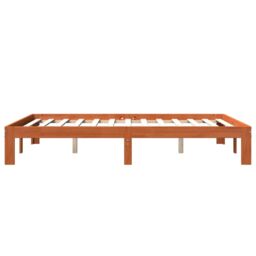 Berkfield Home Bed Frame without Mattress Wax Brown 135x190 cm Double Solid Wood Pine - thumbnail 5