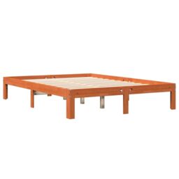 Berkfield Home Bed Frame without Mattress Wax Brown 135x190 cm Double Solid Wood Pine - thumbnail 6
