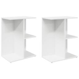 Berkfield Home Elegant Bedside Tables 2 pcs White 46.5x29x61 cm Engineered Wood - thumbnail 3