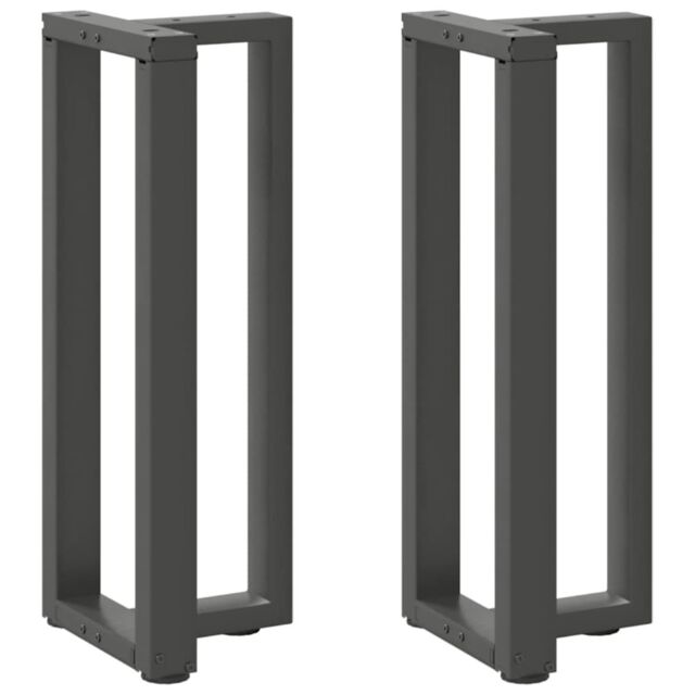 Berkfield Home Console Table Legs T-Shaped¬†2 pcs Anthracite 25x28x(72-73) cm Steel in Black - image 1