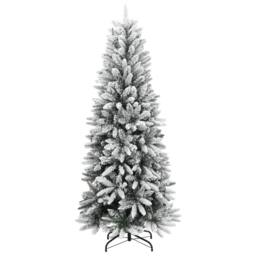 Berkfield Home Artificial Christmas Tree 300 LEDs & Flocked Snow 180 cm in Green - thumbnail 3