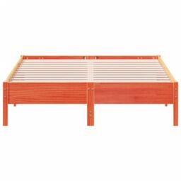 Berkfield Home Bed Frame without Mattress Wax Brown 150x200 cm King Size Solid Wood Pine - thumbnail 4