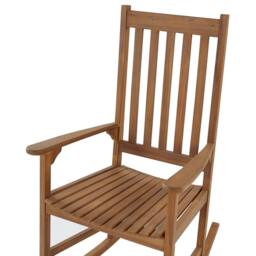 Wyld and Coco Rustic Acacia Rocking Chair Light Brown 66 x 77 x 110 cm - thumbnail 6