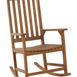 Wyld and Coco Rustic Acacia Rocking Chair Light Brown 66 x 77 x 110 cm - thumbnail 2