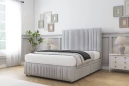 "Comfort Beds The Foxy Naples Divan Set No Drawers-54"" Headboard-Footboard in Silver - Size: Single" - thumbnail 2