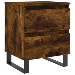 Berkfield Home Bedside Cabinet Smoked Oak 40x35x50 cm Engineered Wood in Brown - Size: 40 x 35 x 50 cm - thumbnail 2