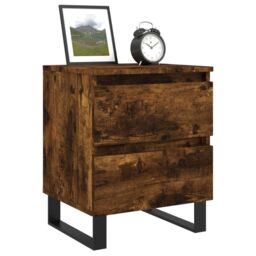 Berkfield Home Bedside Cabinet Smoked Oak 40x35x50 cm Engineered Wood in Brown - Size: 40 x 35 x 50 cm - thumbnail 3