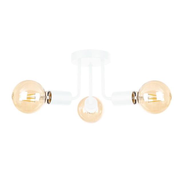 Netlighting Luna Multi Arm Semi Flush Ceiling Light White 25cm 3x E27