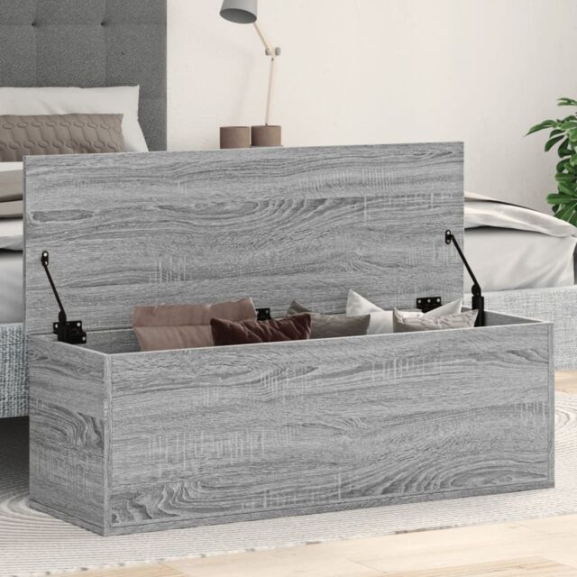 Berkfield Home Storage Box Grey Sonoma 102x35x35 cm Engineered Wood - Size: 102 x 35 x 35 cm - image 1