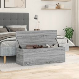 Berkfield Home Storage Box Grey Sonoma 102x35x35 cm Engineered Wood - Size: 102 x 35 x 35 cm - thumbnail 3