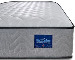 Bedzonline 4FT6 Orthopaedic Memory Foam Spring Mattress - Supreme Comfort, Rejuvenating Spine Support in Grey - Size: Double - thumbnail 3