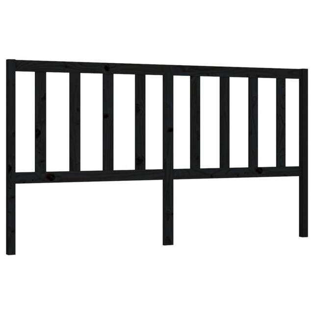 Berkfield Home Bed Headboard Black 206x4x100 cm Solid Wood Pine - Size: 206 x 4 x 100 cm - image 1