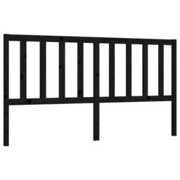 Berkfield Home Bed Headboard Black 206x4x100 cm Solid Wood Pine - Size: 206 x 4 x 100 cm - thumbnail 1
