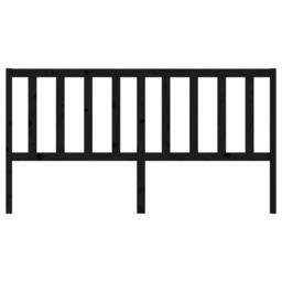 Berkfield Home Bed Headboard Black 206x4x100 cm Solid Wood Pine - Size: 206 x 4 x 100 cm - thumbnail 4