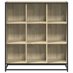 Berkfield Home Modern Bookcase Sonoma Oak 97.5x33x107.5 cm Engineered Wood & Metal in Light Brown - thumbnail 4