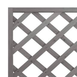 Berkfield Home Planter with Trellis Grey Solid Wood Fir - thumbnail 7