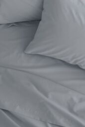 Catherine Lansfield 'Easy Iron Percale' Flat Sheets in Grey - Size: Single Flat - thumbnail 3