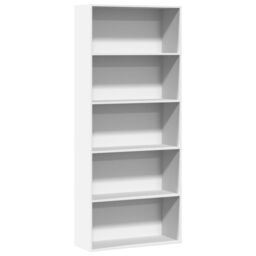 Berkfield Home Book Cabinet White 80x30x189 cm Engineered Wood - Size: 80 x 30 x 189 cm - thumbnail 1