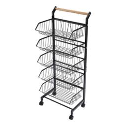Garden Sanctuary 5-Tier Kitchen Trolley in Black - thumbnail 3