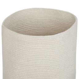 Wyld and Coco Set of 2 Cotton Storage Baskets with Lids Off-White Striped in White - Size: Medium - thumbnail 6