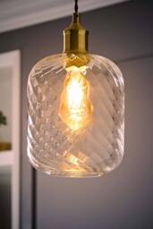 ValueLights Emery Clear Oval Swirled Glass Easy Fit Ceiling Lamp Shade - thumbnail 2
