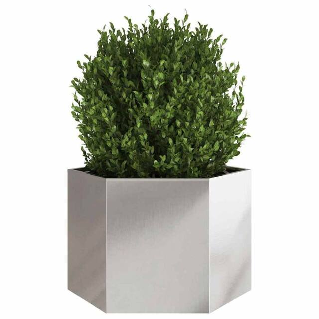 Berkfield Home Durable Garden Planter Hexagon 69x60x45 cm Stainless Steel in Silver - Size: 69 x 60 x 45 cm - image 1