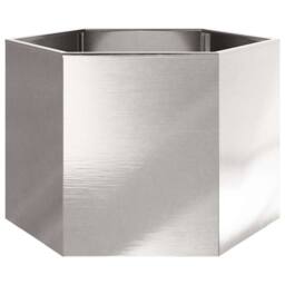 Berkfield Home Durable Garden Planter Hexagon 69x60x45 cm Stainless Steel in Silver - Size: 69 x 60 x 45 cm - thumbnail 4