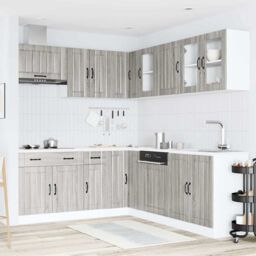Berkfield Home 11 Piece Kitchen Cabinet Set Lucca Grey Sonoma Engineered Wood - thumbnail 3
