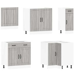 Berkfield Home 11 Piece Kitchen Cabinet Set Lucca Grey Sonoma Engineered Wood - thumbnail 4