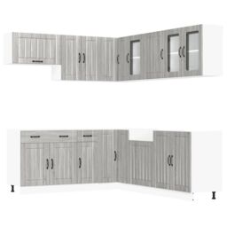 Berkfield Home 11 Piece Kitchen Cabinet Set Lucca Grey Sonoma Engineered Wood - thumbnail 2
