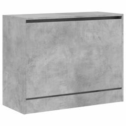 Berkfield Home Shoe Cabinet Concrete Grey 80x34x63 cm Engineered Wood - Size: 80 x 34 x 63 cm - thumbnail 4