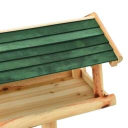 Berkfield Home Bird Feeder with Stand 37x28x100 cm Solid Fir Wood in Brown - Size: 37 x 28 x 100 cm - thumbnail 5