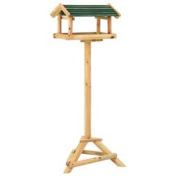Berkfield Home Bird Feeder with Stand 37x28x100 cm Solid Fir Wood in Brown - Size: 37 x 28 x 100 cm - thumbnail 1