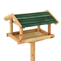 Berkfield Home Bird Feeder with Stand 37x28x100 cm Solid Fir Wood in Brown - Size: 37 x 28 x 100 cm - thumbnail 3